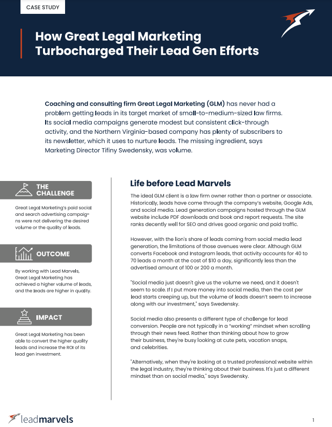 How Great Legal Marketing Turbocharged Their Lead Gen Efforts